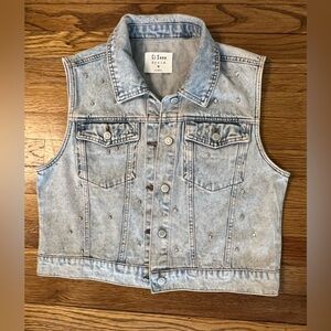 Ci Sono Light Wash Denim Studded Vest